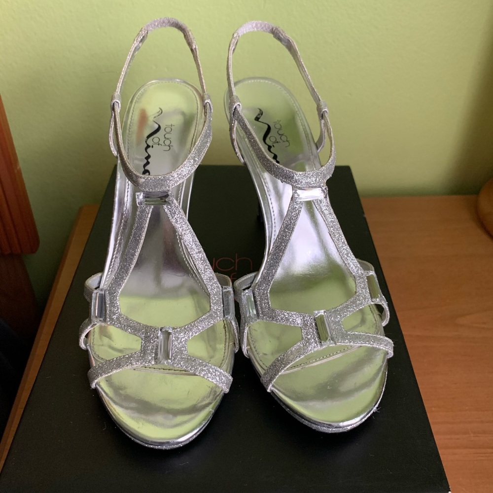 Sparkly + Silver heels